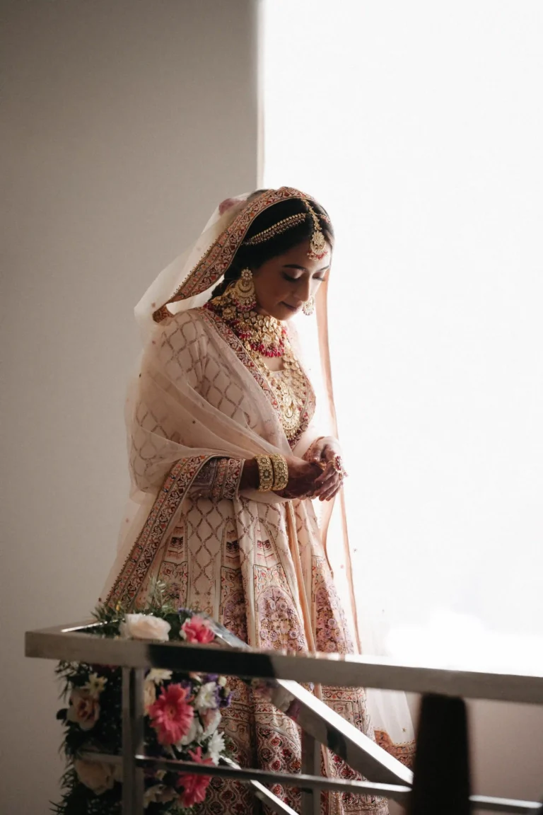 Candid bridal moment captured before