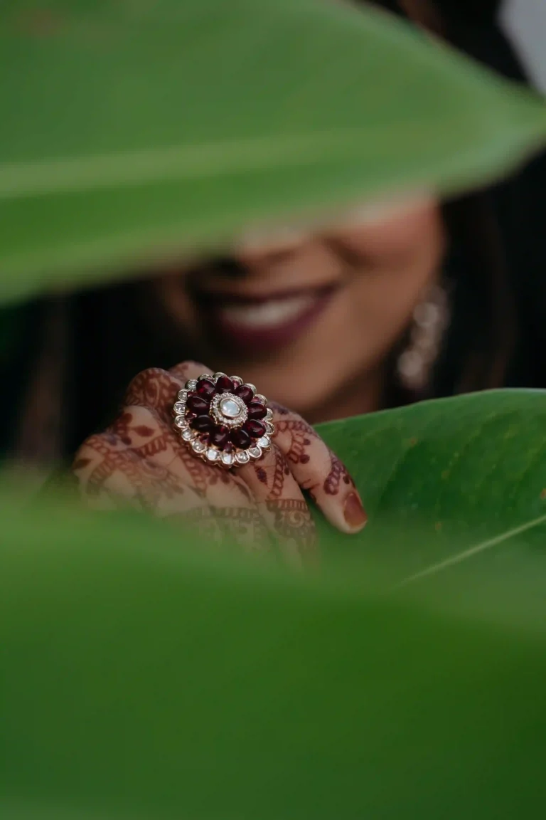 Close-up of bride during photo shoot