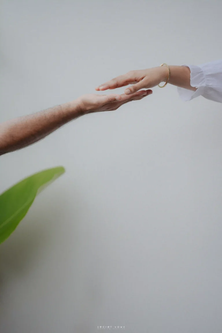 Couple holding hands