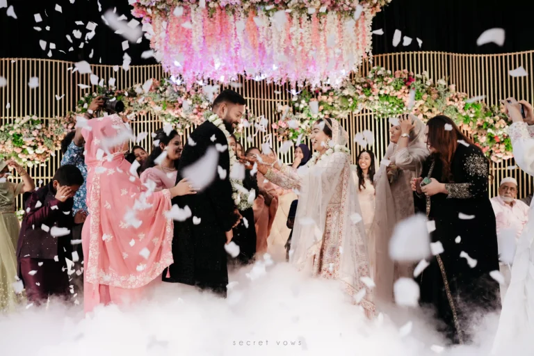 Romantic couple dance moment during wedding