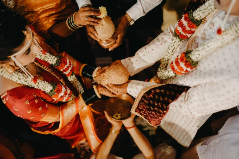 Wedding Ritual Holding Coconut